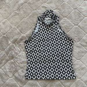 Black and white geometric sleeveless top by MOA MOA, size large